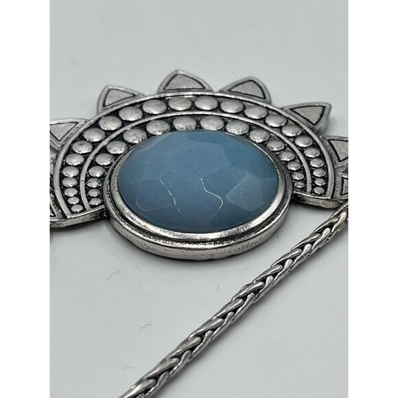 Lucky‎ Brand Statement Long 
Necklace Light Blue Quartz Silver
Tone - Picture 9 of 11